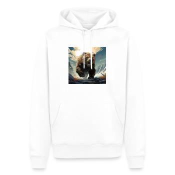 Bear Strength - Men’s Premium Organic Hoodie - white - Front - Nico (187cm)
