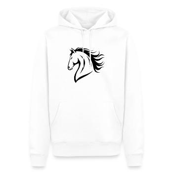 Cheval Équitation Équitation - Sweat à capuche Premium bio Homme - blanc - Devant - Nico (187cm)