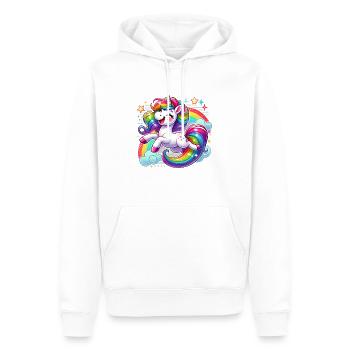 Süßes Einhorn, liebe Kawaii bunte Einhörner - Männer Premium Bio Hoodie - Weiß - Vorne - Nico (187cm)