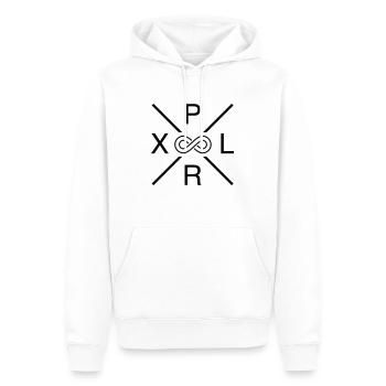 XPLR Explore - Découvrez le logo Forever Infinity - Sweat à capuche Premium bio Homme - blanc - Devant - Nico (187cm)