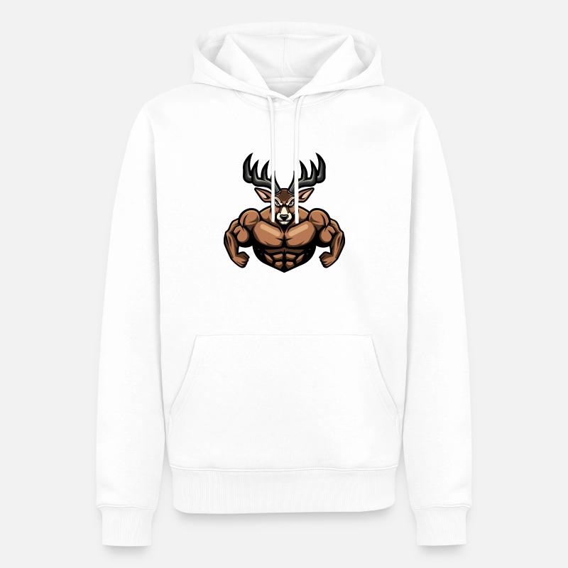 Bande dessinée Muscles de cerf - Sweat à capuche Premium bio Homme - blanc