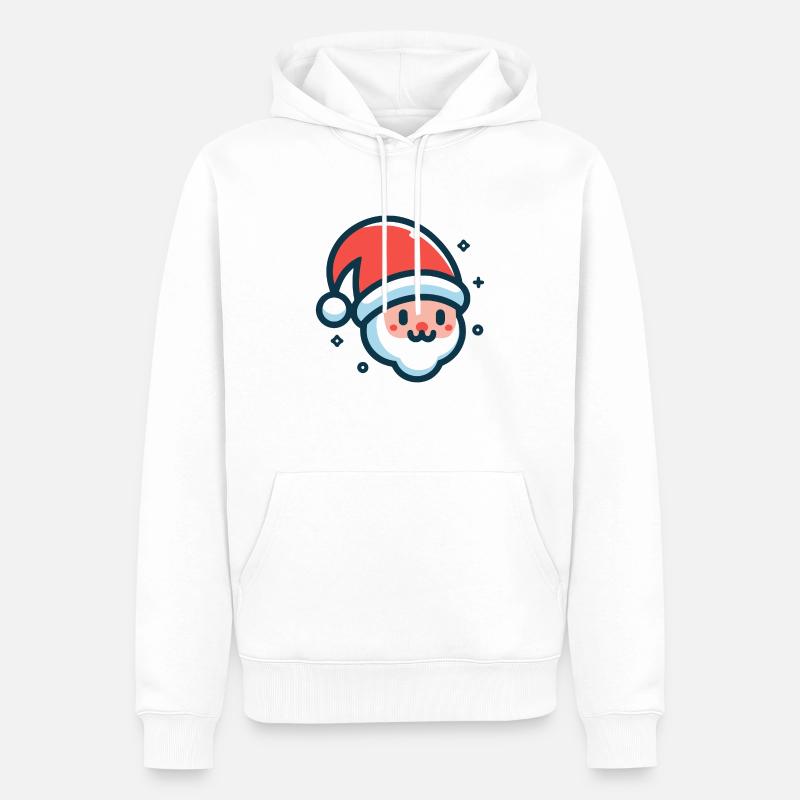 Weihnachtsmann Kopf - Männer Premium Bio Hoodie - Weiß