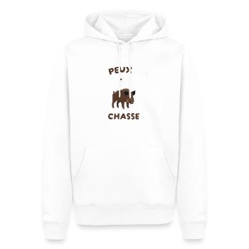 Ich kann nicht, ich habe Wildschweine gejagt - Männer Premium Bio Hoodie - Weiß - Vorne - Nico (187cm)