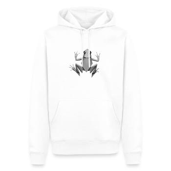 grenouille en origami - Sweat à capuche Premium bio Homme - blanc - Devant - Nico (187cm)