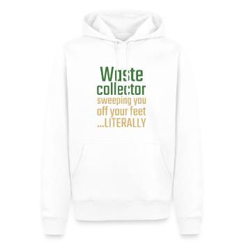 Collecteur de déchets Saint-Valentin Vous balaie - Sweat à capuche Premium bio Homme - blanc - Devant - Nico (187cm)