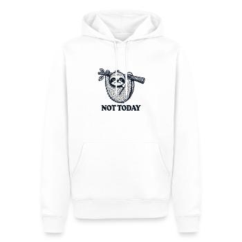 Not Today 🦥😴 - Men’s Premium Organic Hoodie - white - Front - Nico (187cm)