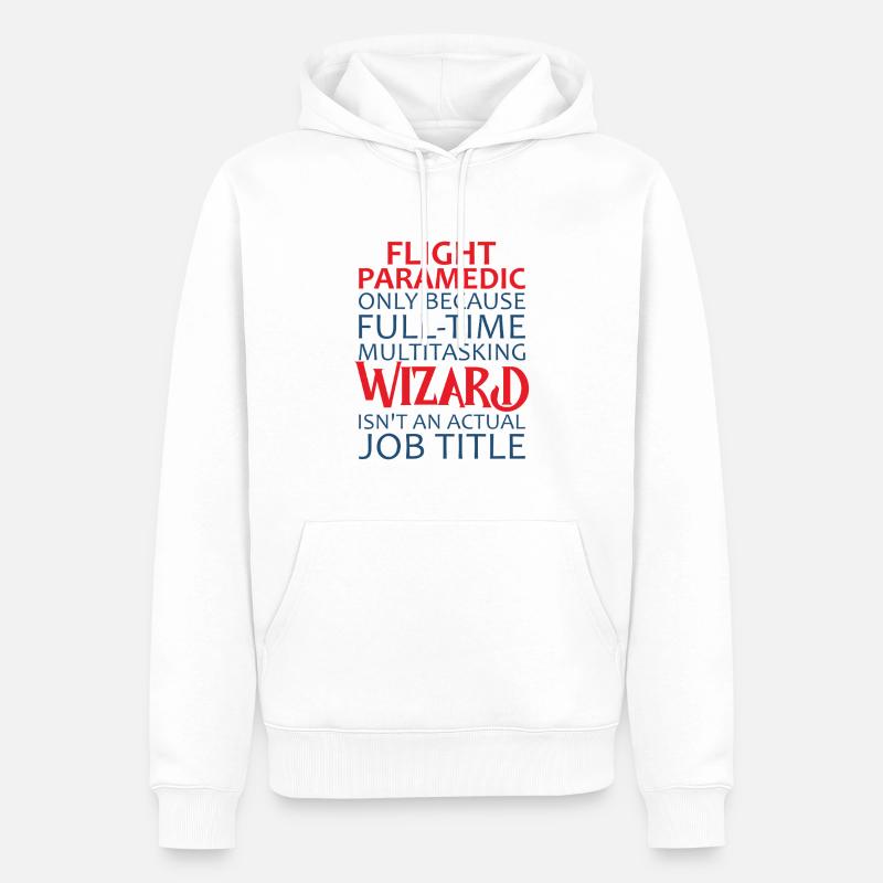 Flight Paramedic Wizard Luftrettung - Männer Premium Bio Hoodie - Weiß