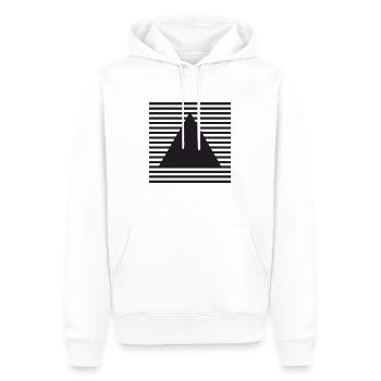 schwarzes Dreieck aus Linien - Männer Premium Bio Hoodie - Weiß - Vorne - Nico (187cm)