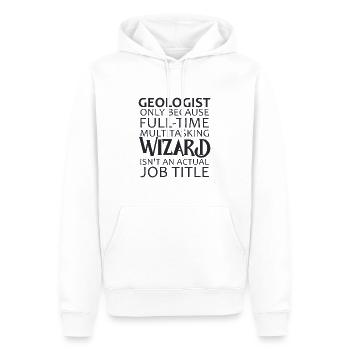 Géologue Magicien Géologie - Sweat à capuche Premium bio Homme - blanc - Devant - Nico (187cm)