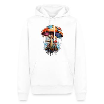 Entrez dans la forêt enchantée : psychédélique - Sweat à capuche Premium bio Homme - blanc - Devant - Nico (187cm)