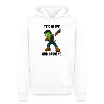 Le monstre de la cicatrice verte vit et dabt à Halloween - Sweat à capuche Premium bio Homme - blanc - Devant - Nico (187cm)