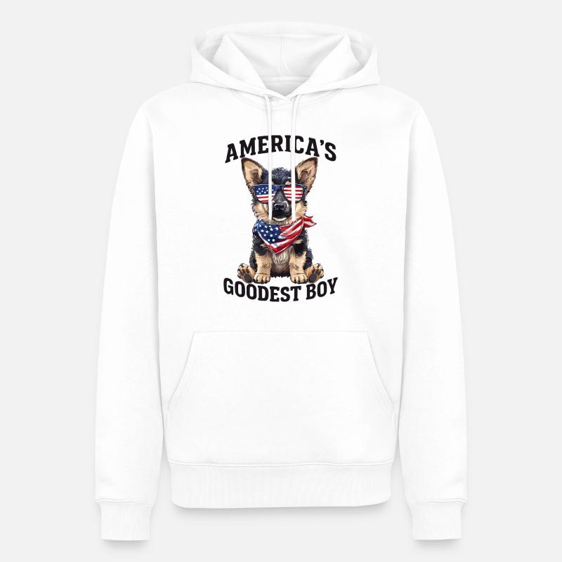 Amerikas Bester Schäferhund - Männer Premium Bio Hoodie - Weiß