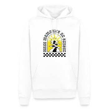 Make Memories At Sunset Retro Sonnenuntergang - Men’s Premium Organic Hoodie - white - Front - Nico (187cm)
