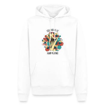 Harpe cadeau Instrument de musique musicien pincement - Sweat à capuche Premium bio Homme - blanc - Devant - Nico (187cm)