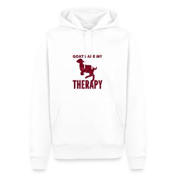 Ziege - Bock - Geiß - Bauernhof - Zoo - Urlaub - Männer Premium Bio Hoodie - Weiß - Vorne - Nico (187cm)