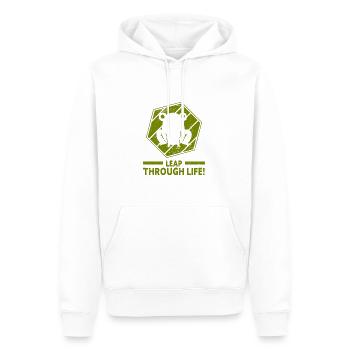 Frosch - Amphibie Tier - Männer Premium Bio Hoodie - Weiß - Vorne - Nico (187cm)