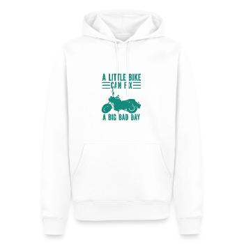 Moto Motocross Vélo de course Sport automobile - Sweat à capuche Premium bio Homme - blanc - Devant - Nico (187cm)