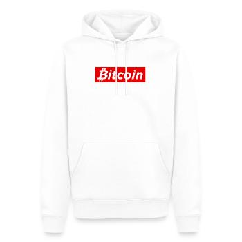 Bitcoin logo the Cryptocurrency Satoshi N - Men’s Premium Organic Hoodie - white - Front - Nico (187cm)
