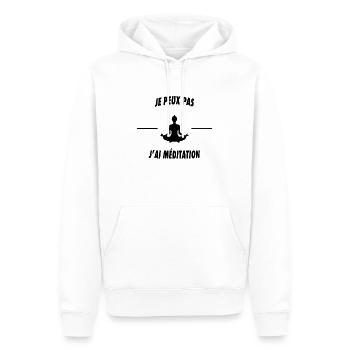 Je peux pas j'ai méditation - Sweat à capuche Premium bio Homme - blanc - Devant - Nico (187cm)