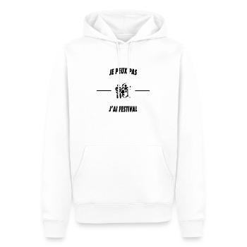 Je peux pas j'ai festival - Sweat à capuche Premium bio Homme - blanc - Devant - Nico (187cm)