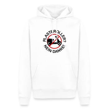Plasteroller? Nein Danke! (2-farbig) - Männer Premium Bio Hoodie - Weiß - Vorne - Nico (187cm)