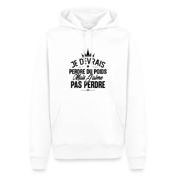 Je devrais perdre du poids mais j'aime pas perdre - Sweat à capuche Premium bio Homme - blanc - Devant - Nico (187cm)