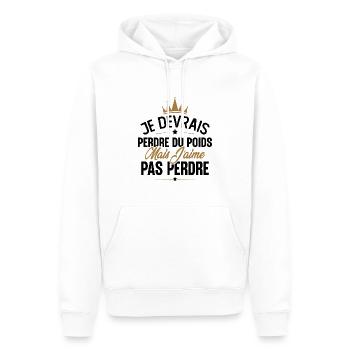 Je devrais perdre du poids mais j'aime pas perdre - Sweat à capuche Premium bio Homme - blanc - Devant - Nico (187cm)