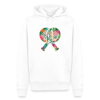 Padel Player Padel Tennis Femmes Fleurs - Sweat à capuche Premium bio Homme - blanc - Devant - Nico (187cm)