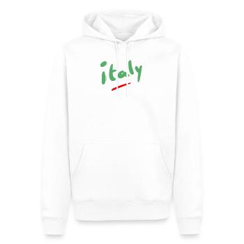 italy - Men’s Premium Organic Hoodie - white - Front - Nico (187cm)