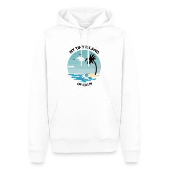 Island, beach and sea - my tiny island of calm - Men’s Premium Organic Hoodie - white - Front - Nico (187cm)