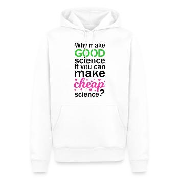 Science bon marché - Sweat à capuche Premium bio Homme - blanc - Devant - Nico (187cm)