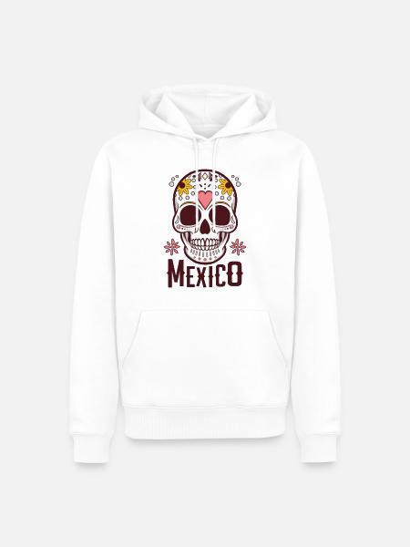 Sugar Skull Mexico - Men’s Premium Organic Hoodie - white