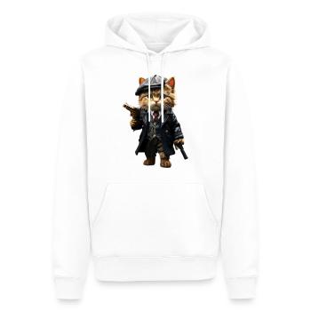 Katze mit revolver - Männer Premium Bio Hoodie - Weiß - Vorne - Nico (187cm)