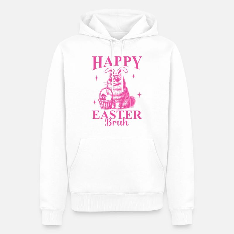Happy Easter Bruh - Männer Premium Bio Hoodie - Weiß
