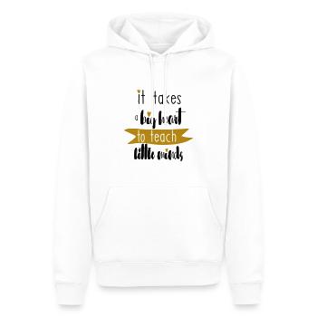 ENSEIGNANT ENSEIGNANT GRAND CŒUR DISANT CADEAU - Sweat à capuche Premium bio Homme - blanc - Devant - Nico (187cm)