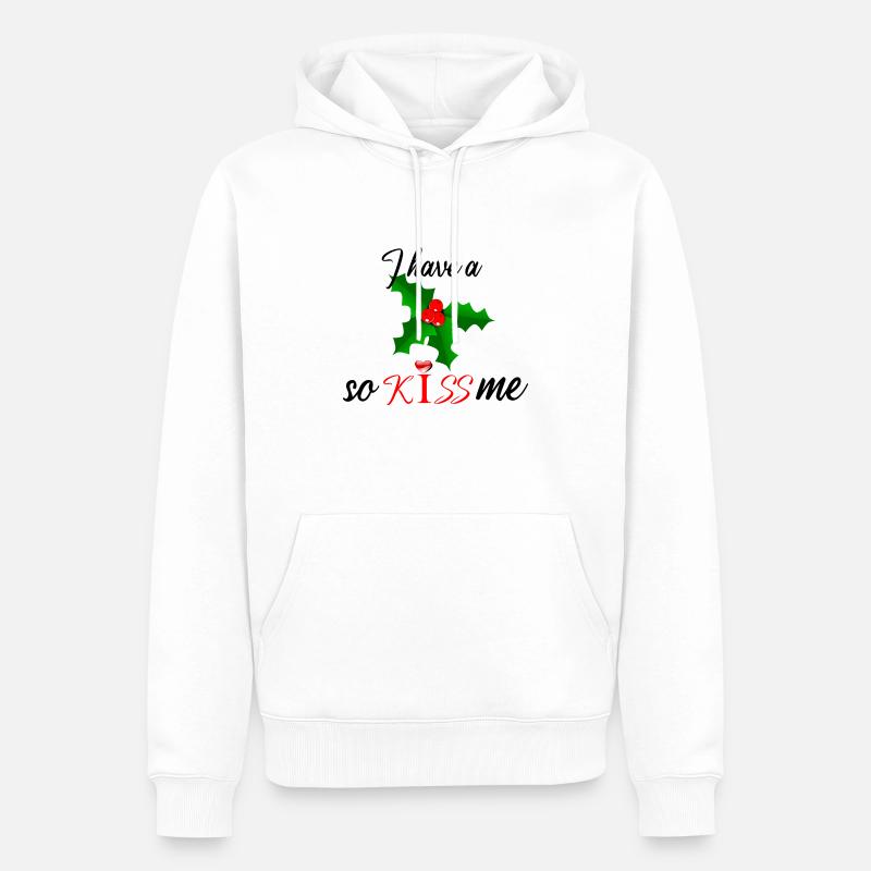 Gui de Noël - Sweat à capuche Premium bio Homme - blanc