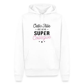 Cette fille est une super collègue - Sweat à capuche Premium bio Homme - blanc - Devant - Nico (187cm)