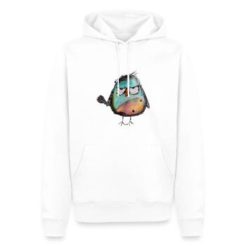 Wütender Vogel Aquarell handgemalter Vogel Spatz - Männer Premium Bio Hoodie - Weiß - Vorne - Nico (187cm)