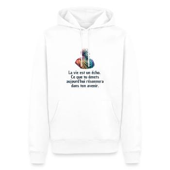 T-shirts Stoïcisme : L'inspiration à portée de soi - Sweat à capuche Premium bio Homme - blanc - Devant - Nico (187cm)