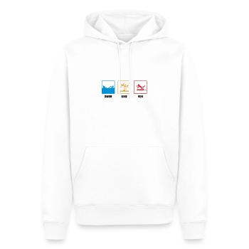 Drôle de traithleten, athlètes, cadeau de triathlon - Sweat à capuche Premium bio Homme - blanc - Devant - Nico (187cm)