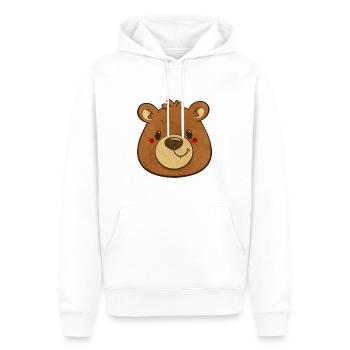 vintage brown bear head - Men’s Premium Organic Hoodie - white - Front - Nico (187cm)