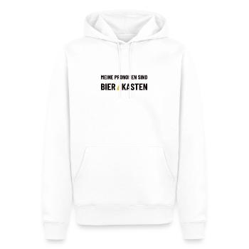 Meine Pronomen sind Bier/Kasten - Bier trinker - Männer Premium Bio Hoodie - Weiß - Vorne - Nico (187cm)