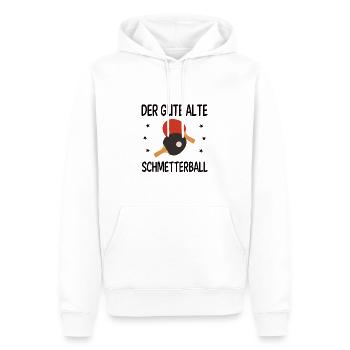 Der gute alte Schmetterball - Tischtennis Geschenk - Männer Premium Bio Hoodie - Weiß - Vorne - Nico (187cm)