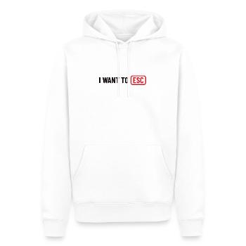 I want to ESC - Informatiker, Entwickler Geschenk - Männer Premium Bio Hoodie - Weiß - Vorne - Nico (187cm)