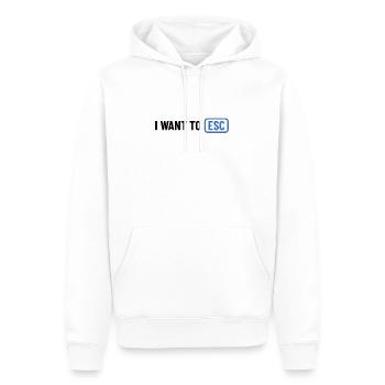 I want to ESC - Informatiker, Entwickler Geschenk - Männer Premium Bio Hoodie - Weiß - Vorne - Nico (187cm)