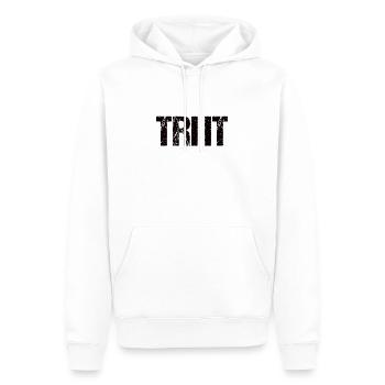 TRI IT - Traithlet, Cadeau d’athlète de triathlon - Sweat à capuche Premium bio Homme - blanc - Devant - Nico (187cm)