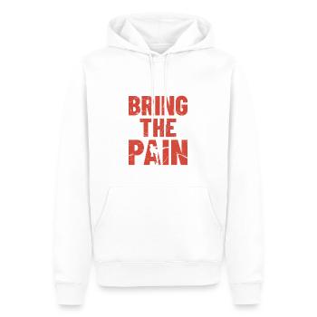 BRING THE PAIN - Boxen, Fightwear Geschenkidee - Männer Premium Bio Hoodie - Weiß - Vorne - Nico (187cm)