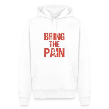 BRING THE PAIN - Boxen, Fightwear Geschenkidee - Männer Premium Bio Hoodie - Weiß - Vorne - Nico (187cm)