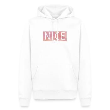 NICE - Style - Men’s Premium Organic Hoodie - white - Front - Nico (187cm)
