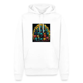 Monster - Männer Premium Bio Hoodie - Weiß - Vorne - Nico (187cm)